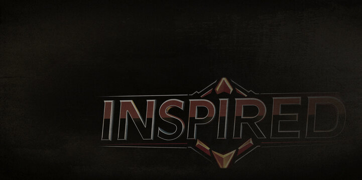 A dark retro wallpaper design with a distressed look featuring the phrase "Inspired".