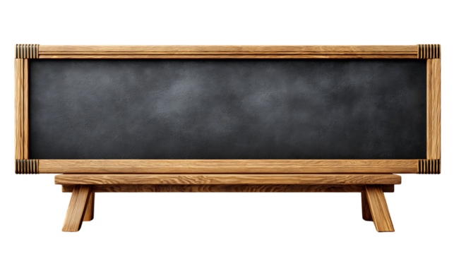 Wooden Framed Chalkboard on Stand with Transparent Background