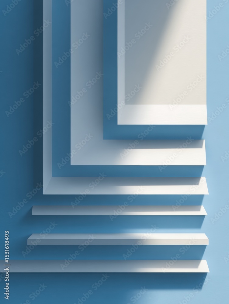Aufkleber unique tactile paper cut bracket design with intricately folded paper shadows and an empty top zone,