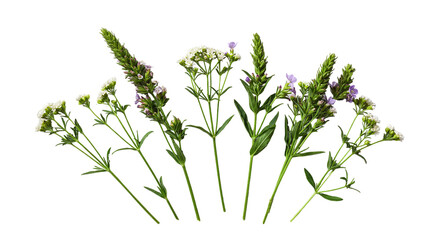 Delicate wildflowers dance against a black canvas painting nature s elegance in a vibrant on transparent background