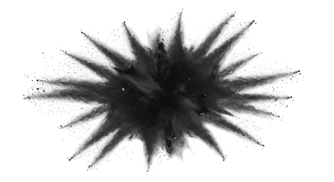An ethereal explosion of monochrome dust a cosmic dance of particles in a powerful creative on transparent background