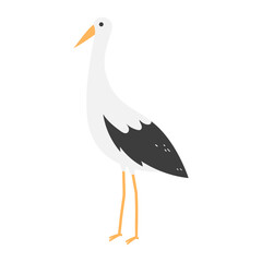 Illustration of a Standing Stork
