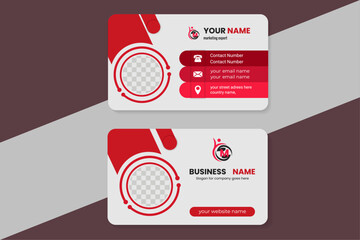 Modern Corporate ID Card Design Template | Red and White Business Card Layout | Professional Identity Badge Template