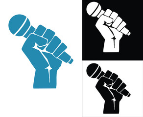 hand holding a microphone ICON,LOGO