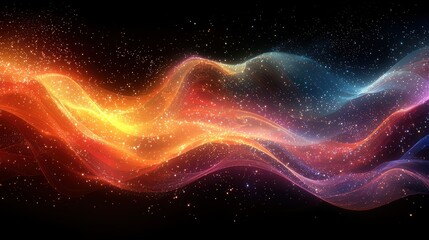 A dynamic chart, generated by generative AI, depicting the fluctuations of the stock market, with vibrant colors and abstract shapes, capturing the essence of market dynamism 