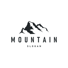 Fototapeta premium mountain logo concept minimalist design simple natural mountains with a simple minimalist black silhouette as a brand template symbol and template illustration