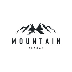 mountain logo concept minimalist design simple natural mountains with a simple minimalist black silhouette as a brand template symbol and template illustration