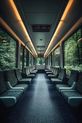 Obraz premium Bright travel space in modern train carriages