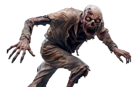 PNG Scary zombie decoration halloween creature.