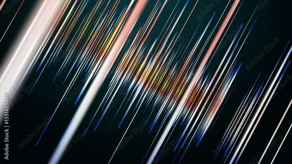 Poster fantastic video animation with stripe objects in slow motion, 4096x2304 loop 4k