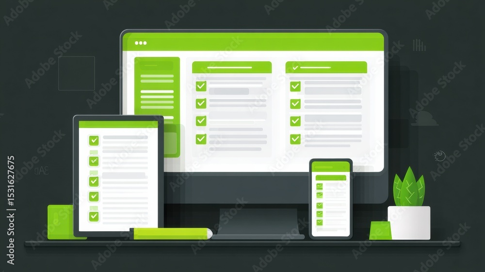 Poster Effective UI Accessibility Tips Illustrated for Improving Font Size, Contrast, and Keyboard Navigation in Digital Interfaces