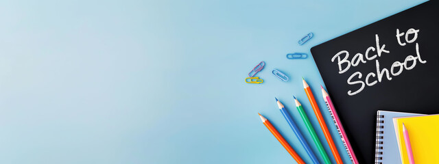 Colorful Back to School Blackboard Illustration With Stationery Items for Educational Inspiration