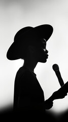 Young African American Boy Performs Original Poem in Small Auditorium Setting With Attentive Audience in Background