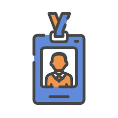 Obraz premium Employee Badge Icon Flat