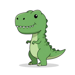 Adorable Cartoon Dinosaur Illustration Perfect for Kids Books Children's Designs and Educational Materials
