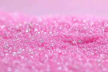 Close-up of a mound of shimmering pink glitter