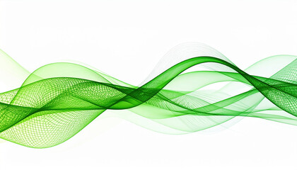 Vibrant green wave flows gracefully, showcasing network of interconnected points that form intricate patterns, evoking sense of energy and movement