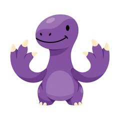 Fototapeta premium Adorable Purple Dinosaur Cartoon Character Illustration Perfect for Kids Books Websites and App Designs