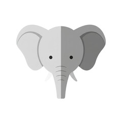 Adorable Elephant Head Illustration Simple Grey Design Perfect for Children's Books Websites and Branding