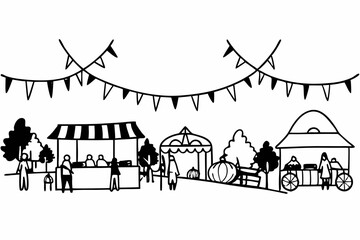 Autumn festival market illustration
