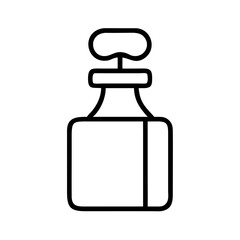 Obraz premium Outline of a vintage glass perfume bottle with stopper 