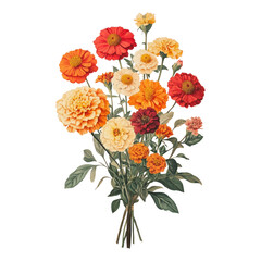 PNG Flowers illustration bouquet vintage.