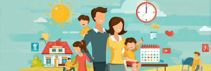 Weekly Family Goals and Rewards Chart Infographic for Improving Organization and Motivation