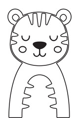 Black‑White Tiger Sticker Label