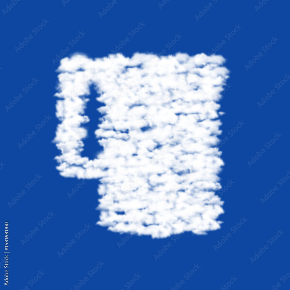 Poster clouds in the shape of a electric kettle symbol on a transparent background. a symbol consisting of 