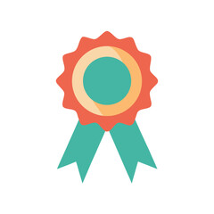 Vector Illustration of Award Rosette on White Background