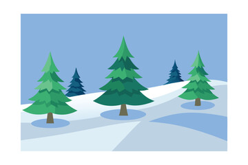 Obraz premium Winter Wonderland with Fir Trees 