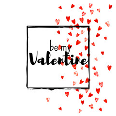 Valentine Sale Glitter. Beautiful Border For Engagement. Luxury Frame. Red Art Splatter. February Painting For Gift. Pink Modern Design. Rose Valentine Sale Glitter.