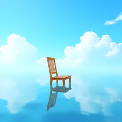 Peaceful Reflections with a Single Chair

