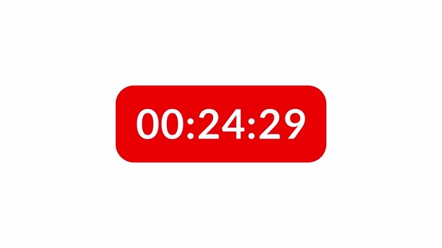 Thirty seconds clock countdown animation from 30 seconds to 0 seconds, Countdown timer count minute second and milisecond, 30 seconds Countdown clock timer