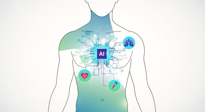 ai in human body, medical concept clip art preview