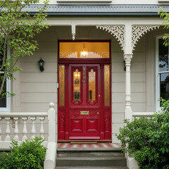 red door in the old town
