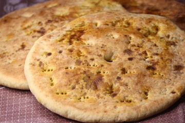 Fresh Moroccan Stuffed Bread Close Up, Amazigh Bread