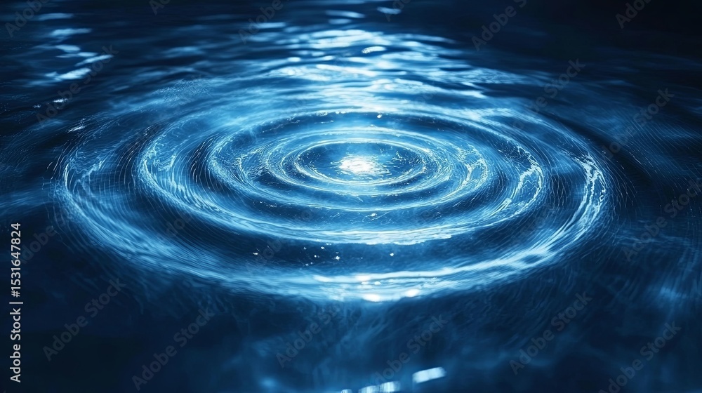 Poster rippling water creating concentric circles in serene setting