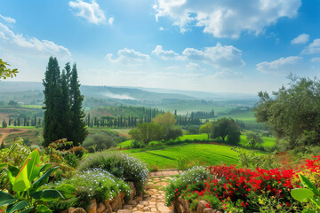 The Biblical Paradise illustrating the heavenly landscape formed by God for Adam and Eve