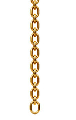 Obraz premium Hanging Gold Chain in Vertical Position Realistic Drop on Transparent Background