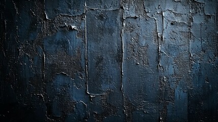 Obraz premium Textured dark blue painted wall with distressed surface