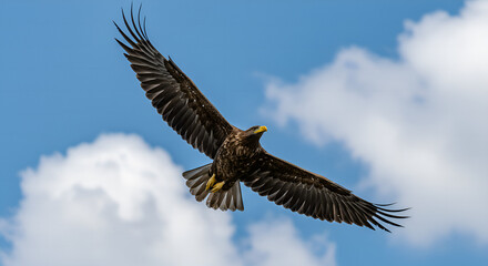 eagle flying in the blue sky 