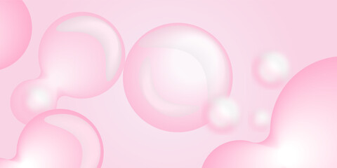Abstract background with pink metaball shapes. Morphing organic blobs. Vector 3d illustration. Abstract 3d background. Liquid shapes. eps 10