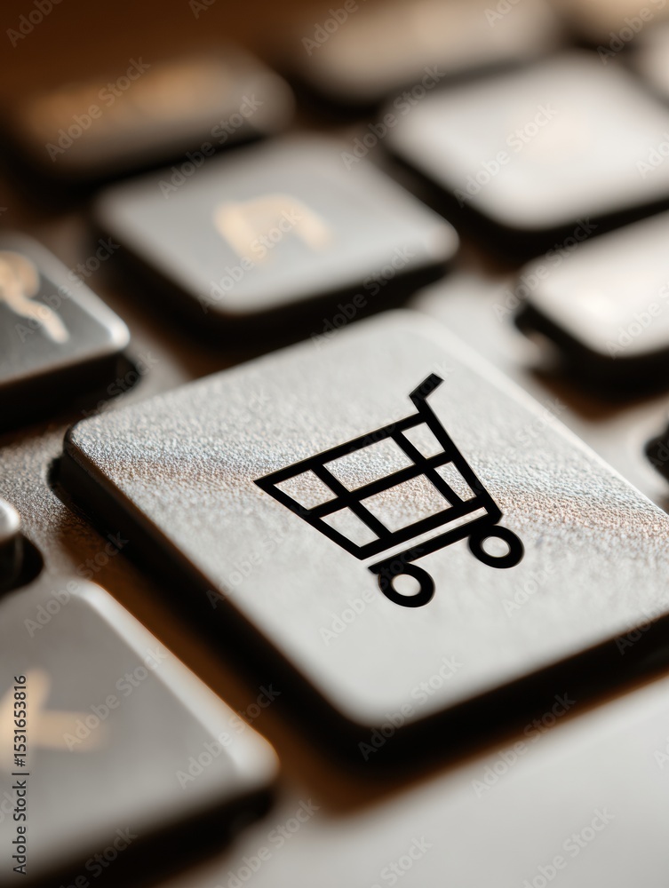 Poster Tracking Blocker Symbol Appears Over Shopping Website Interface With Open Section on the Right Side Highlighting User Experience