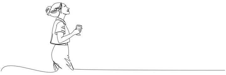 line art of woman on the beach