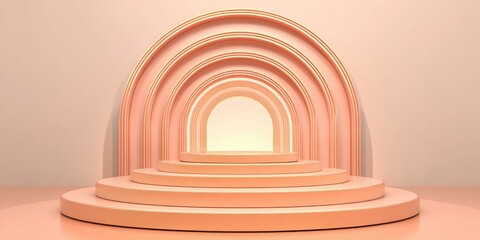 Obraz premium Peachy tiered platform with arched accents