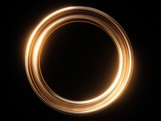 Golden circular frame with glowing rings