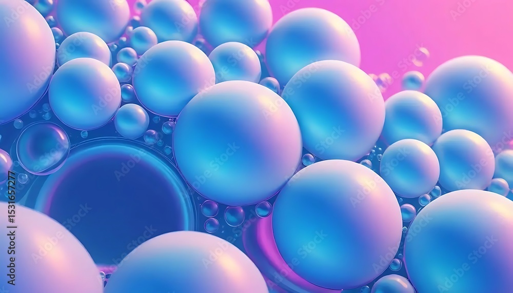 Aufkleber iridescent spheres abstract background with gradient hues and geometric flow