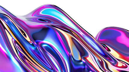 Colorful Abstract Fluid Waves Creating a Dynamic and Vibrant Background with Iridescent Texture
