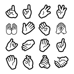 Fototapeta premium High Quality Hand gesture line icon set 